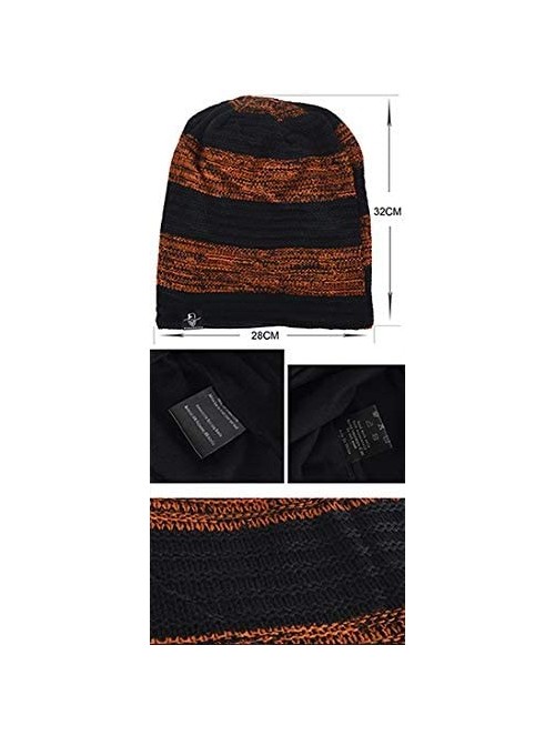 Skullies & Beanies Mens Slouchy Beanie Knit Skull Cap Long Baggy Hip-hop Winter Summer Hat B305 - Retro-black&navy - C612N3CT...