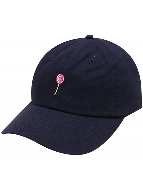 Baseball Caps Lollipop Cotton Baseball Dad Cap - Navy - C917AYUHYQN $17.29