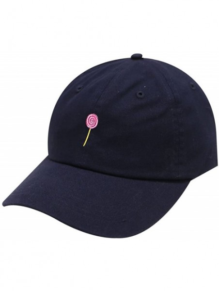 Baseball Caps Lollipop Cotton Baseball Dad Cap - Navy - C917AYUHYQN $17.29