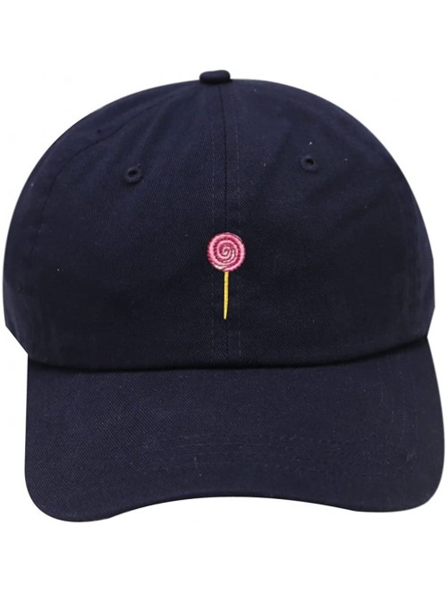 Baseball Caps Lollipop Cotton Baseball Dad Cap - Navy - C917AYUHYQN $17.29