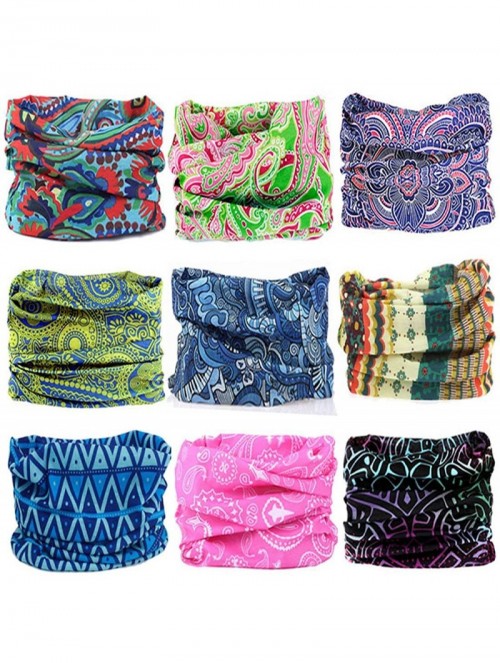 Headbands 12pcs/9pcs/6pcs Headband Bandana - Face Mask Headwear Neck Gaiter Shield Scarf - Boho (9PCS) - C512HBB4RQ5 $48.90