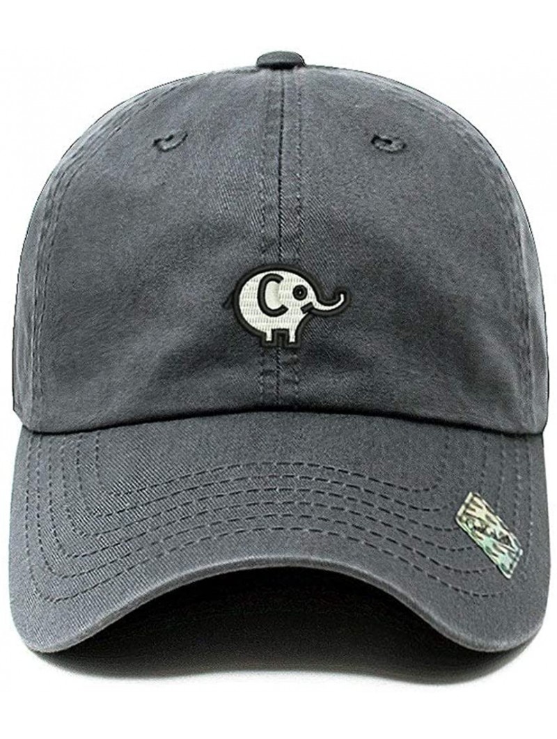 Baseball Caps Elephant Dad Hat Cotton Baseball Cap Polo Style Low Profile - Charcoal - C6186767T8M $18.39