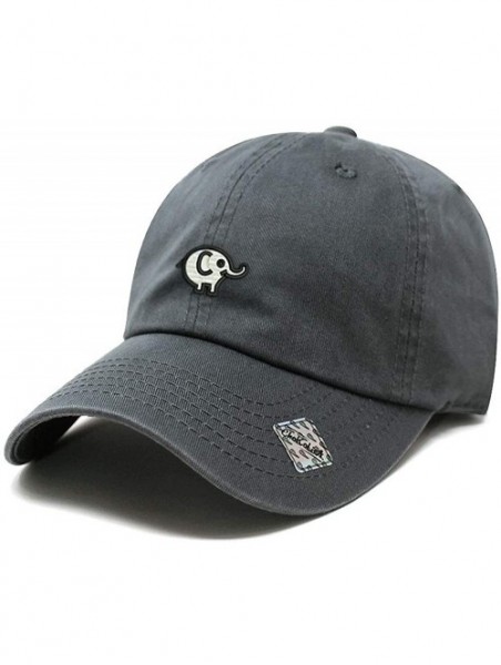 Baseball Caps Elephant Dad Hat Cotton Baseball Cap Polo Style Low Profile - Charcoal - C6186767T8M $18.39