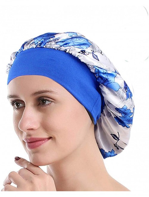 Skullies & Beanies Womens Sleep Night Cap Wide Band Satin Bonnet for Hair Beauty-Hair Care Cap-Chemo Beanie-Curly Springy Hai...