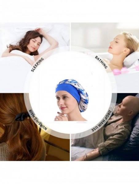 Skullies & Beanies Womens Sleep Night Cap Wide Band Satin Bonnet for Hair Beauty-Hair Care Cap-Chemo Beanie-Curly Springy Hai...