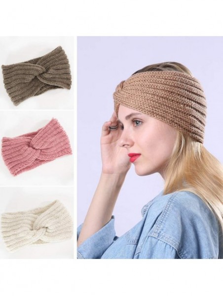 Cold Weather Headbands Women's Warm Crochet Turban Headband Bulky Crochet Twist Headwrap - B - C918LU4DNYM $15.81