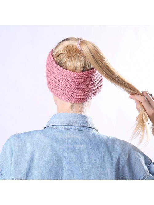 Cold Weather Headbands Women's Warm Crochet Turban Headband Bulky Crochet Twist Headwrap - B - C918LU4DNYM $15.81