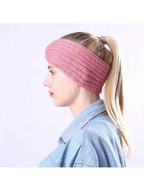 Cold Weather Headbands Women's Warm Crochet Turban Headband Bulky Crochet Twist Headwrap - B - C918LU4DNYM $15.81