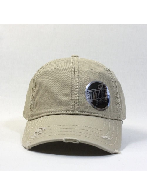 Baseball Caps Washed Cotton Distressed with Heavy Stitching Adjustable Baseball Cap - Khaki - C612ECEIQAB $16.43