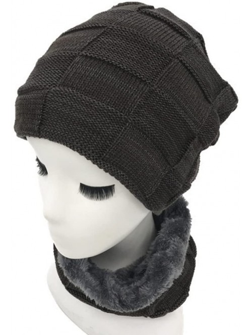 Skullies & Beanies Womens Slouchy Warm Snow Knit Cap Beanie Winter Hat Scarf Set - Coffee - CP187XWISU7 $12.16
