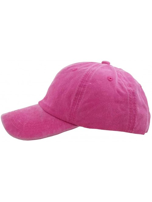 Baseball Caps Women's Ponytail Distressed Baseball Hat Cotton Washed - Rose - C718HYR4HUY $13.01