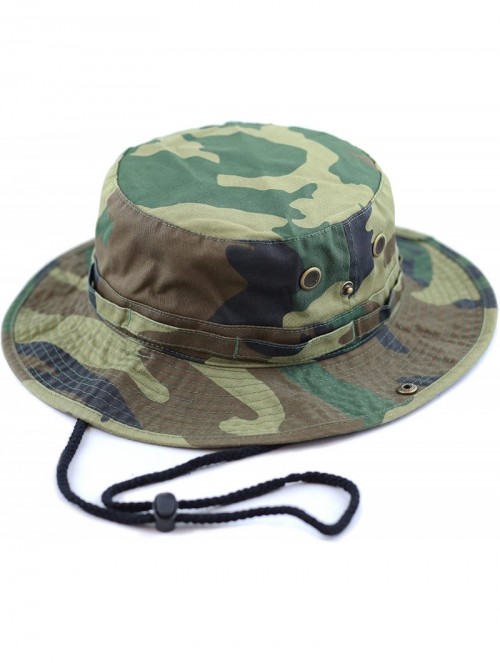 Sun Hats 100% Cotton Stone-Washed Safari Wide Brim Foldable Double-Sided Sun Boonie Bucket Hat - CF12NS6GDHA $17.30