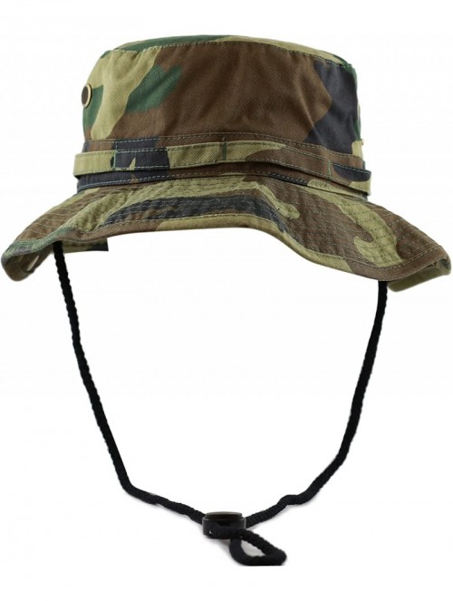 Sun Hats 100% Cotton Stone-Washed Safari Wide Brim Foldable Double-Sided Sun Boonie Bucket Hat - CF12NS6GDHA $17.30