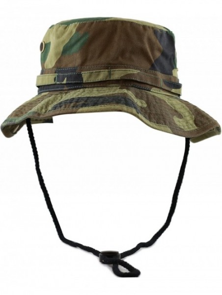 Sun Hats 100% Cotton Stone-Washed Safari Wide Brim Foldable Double-Sided Sun Boonie Bucket Hat - CF12NS6GDHA $17.30