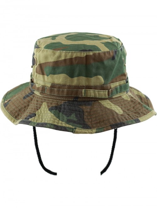 Sun Hats 100% Cotton Stone-Washed Safari Wide Brim Foldable Double-Sided Sun Boonie Bucket Hat - CF12NS6GDHA $17.30