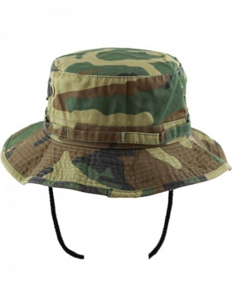 Sun Hats 100% Cotton Stone-Washed Safari Wide Brim Foldable Double-Sided Sun Boonie Bucket Hat - CF12NS6GDHA $17.30