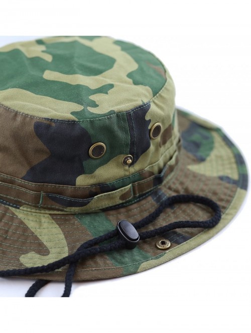 Sun Hats 100% Cotton Stone-Washed Safari Wide Brim Foldable Double-Sided Sun Boonie Bucket Hat - CF12NS6GDHA $17.30