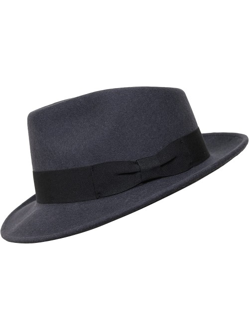 Fedoras Premium Doyle - Teardrop Fedora Hat - 100% Wool Felt - Crushable for Travel - Water Resistant - Unisex - CT182Z8IHXE ...