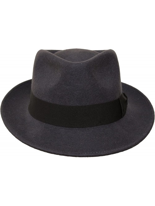 Fedoras Premium Doyle - Teardrop Fedora Hat - 100% Wool Felt - Crushable for Travel - Water Resistant - Unisex - CT182Z8IHXE ...