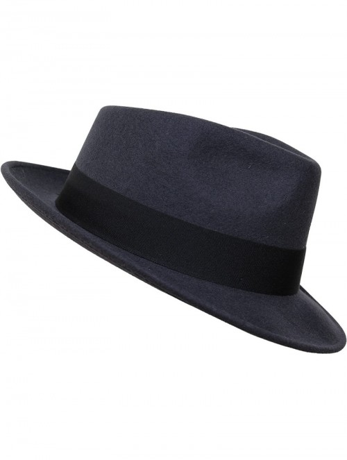 Fedoras Premium Doyle - Teardrop Fedora Hat - 100% Wool Felt - Crushable for Travel - Water Resistant - Unisex - CT182Z8IHXE ...