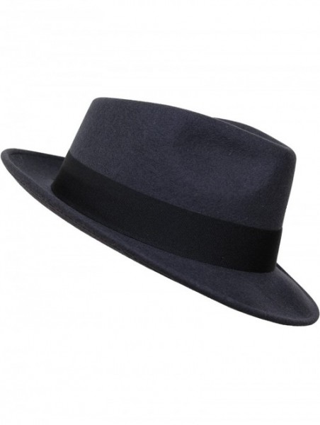 Fedoras Premium Doyle - Teardrop Fedora Hat - 100% Wool Felt - Crushable for Travel - Water Resistant - Unisex - CT182Z8IHXE ...