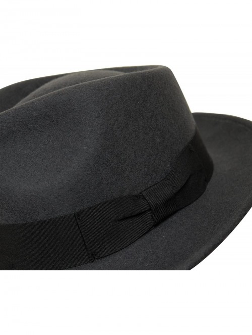 Fedoras Premium Doyle - Teardrop Fedora Hat - 100% Wool Felt - Crushable for Travel - Water Resistant - Unisex - CT182Z8IHXE ...