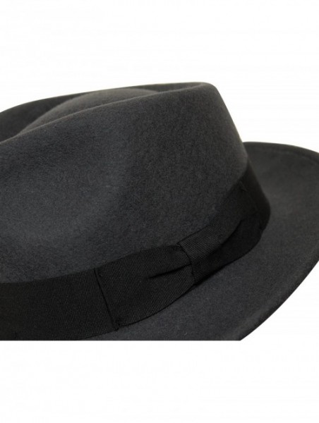 Fedoras Premium Doyle - Teardrop Fedora Hat - 100% Wool Felt - Crushable for Travel - Water Resistant - Unisex - CT182Z8IHXE ...