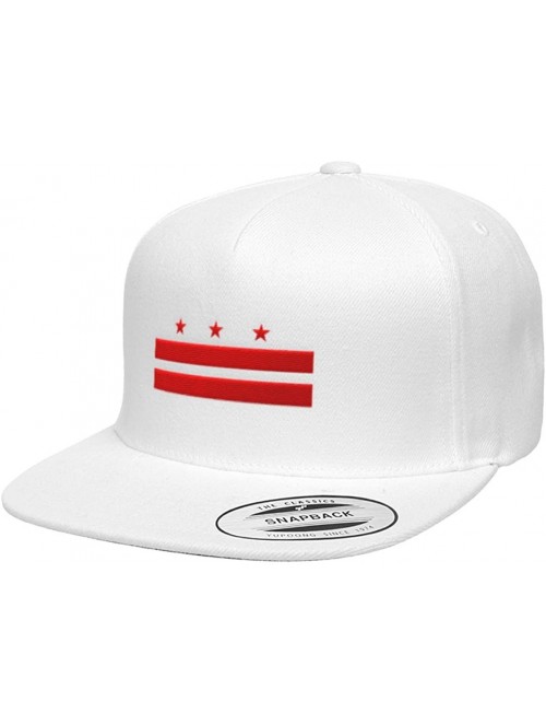 Baseball Caps Washington D.C. Official Flag Snapback Hat 6089M - White - CF180TTZAT3 $31.69