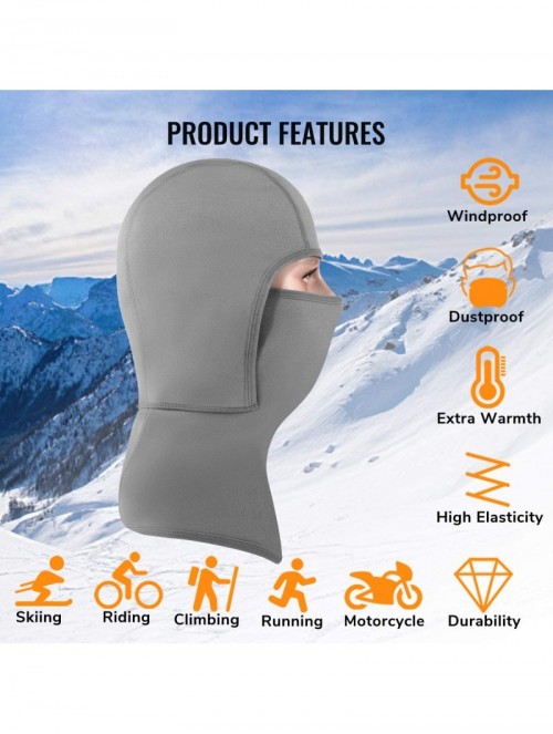 Balaclavas Balaclava Outdoor Sport Hoodie Face Warmer Thermal Windproof Hood - Gray - CA18ZSCTYYY $18.96