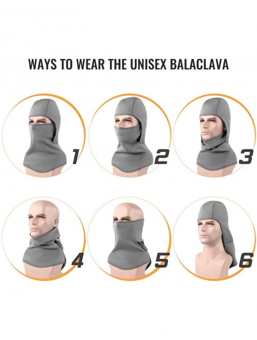 Balaclavas Balaclava Outdoor Sport Hoodie Face Warmer Thermal Windproof Hood - Gray - CA18ZSCTYYY $18.96