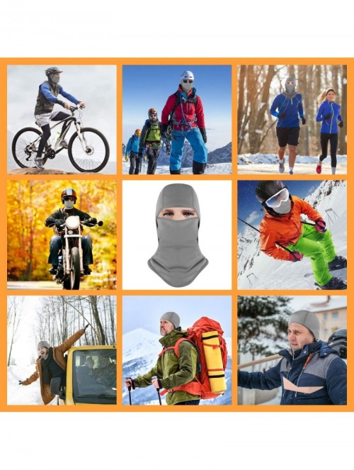 Balaclavas Balaclava Outdoor Sport Hoodie Face Warmer Thermal Windproof Hood - Gray - CA18ZSCTYYY $18.96