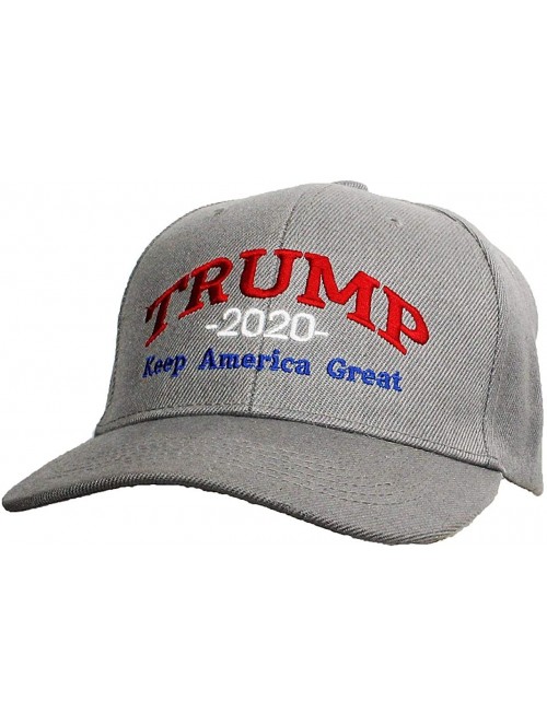 Baseball Caps Adult Embroidered Trump 2020 Keep America Great Campaign Cap - Gray W/Rwb Thread - C01956YO5NW $14.15