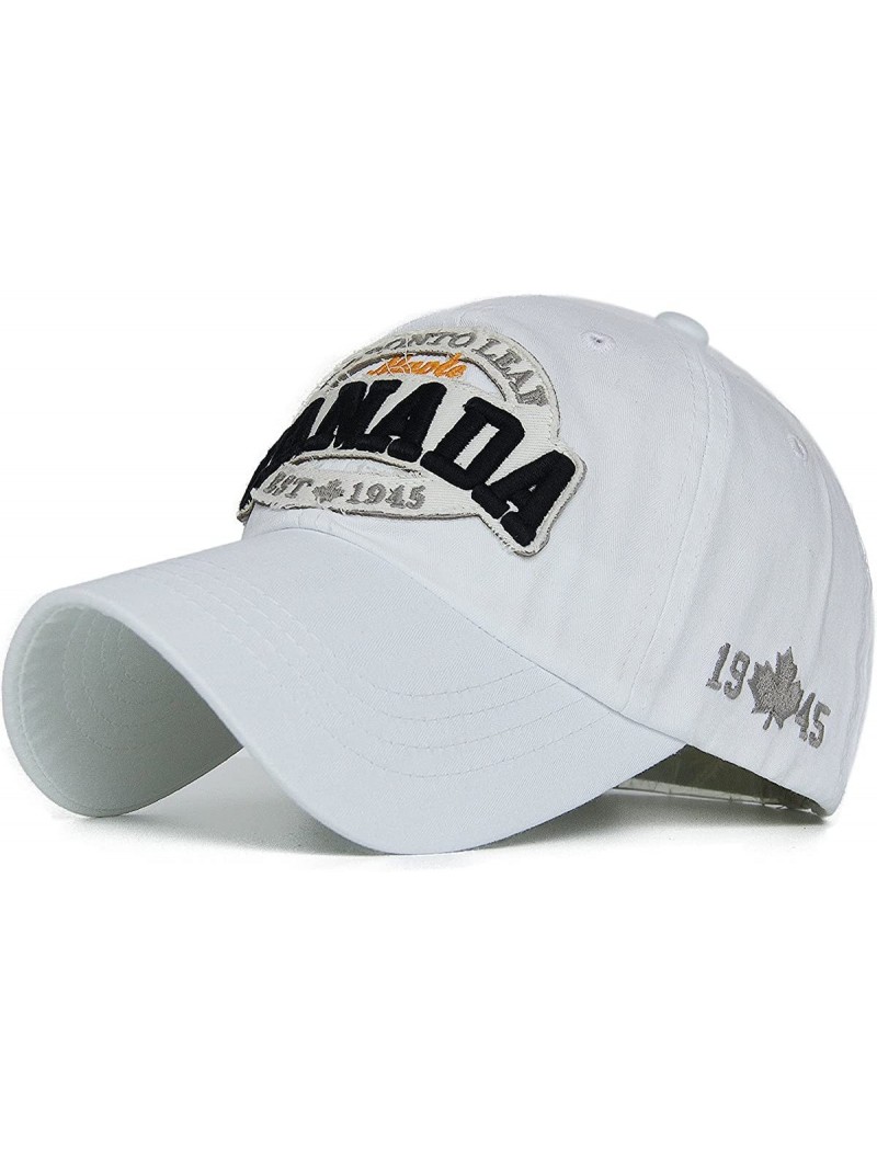 Baseball Caps Unisex Vintage Trendy Baseball Cap Trucker Hat Golf Travel Hip Hop Canada Flag Maple - White - CQ11A159UZB $18.25