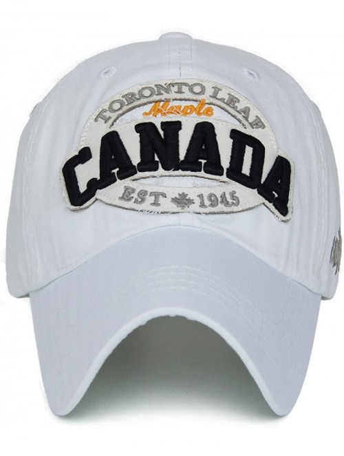 Baseball Caps Unisex Vintage Trendy Baseball Cap Trucker Hat Golf Travel Hip Hop Canada Flag Maple - White - CQ11A159UZB $18.25