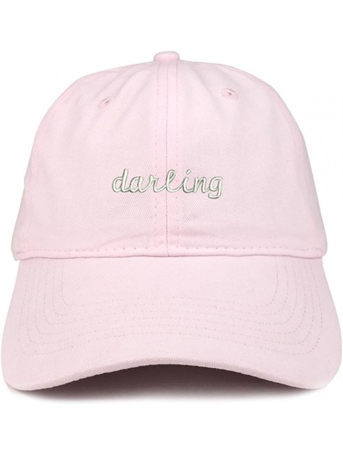 Baseball Caps Darling Embroidered 100% Cotton Adjustable Strap Cap - Light Pink - C012NFG1LSR $26.50