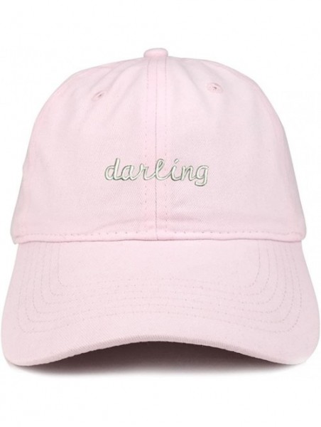 Baseball Caps Darling Embroidered 100% Cotton Adjustable Strap Cap - Light Pink - C012NFG1LSR $26.50