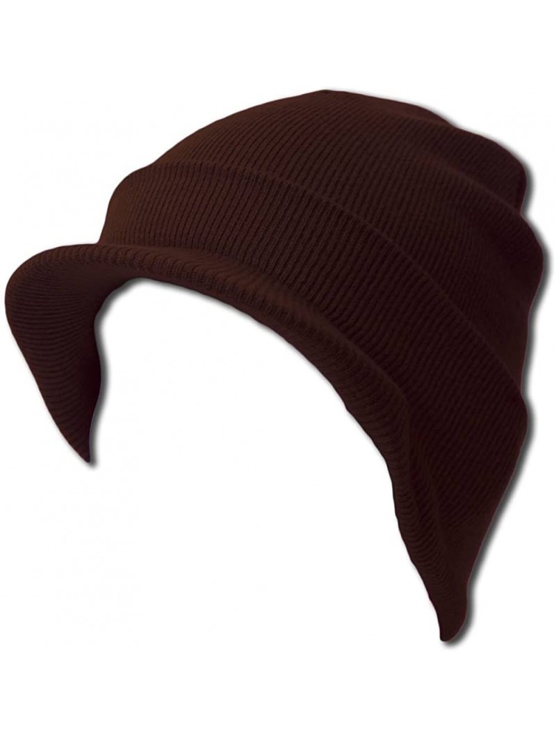 Skullies & Beanies Blank Cuff Beanie Visor - Brown - CQ112L3F0M9 $12.94