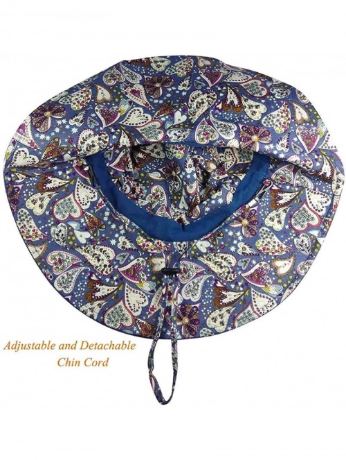 Sun Hats Womens Wide Brim Floppy Sun Hat Reversible Summer Beach Hats with Detachable Bowknot - Blue - 1 - CP188L0N03G $14.62