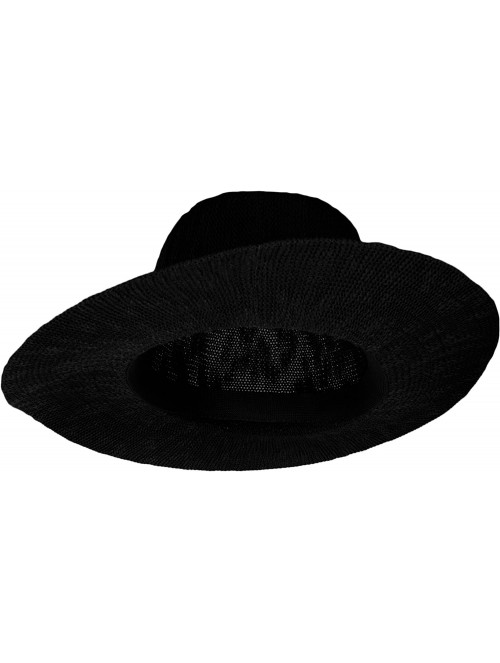 Fedoras Coral Jones Womens Floppy Straw Hat Fedora - Black - C4126BIVT9H $17.39