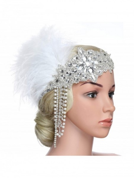 Headbands Headband Flapper Headpiece Accessory - White - C118TI5GKL2 $19.38