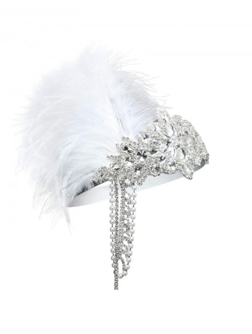 Headbands Headband Flapper Headpiece Accessory - White - C118TI5GKL2 $19.38