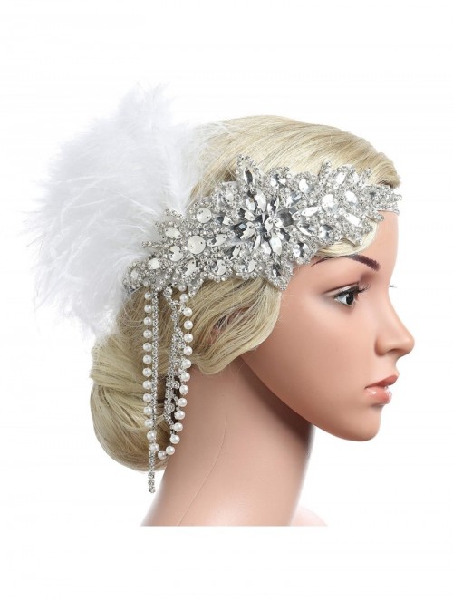 Headbands Headband Flapper Headpiece Accessory - White - C118TI5GKL2 $19.38