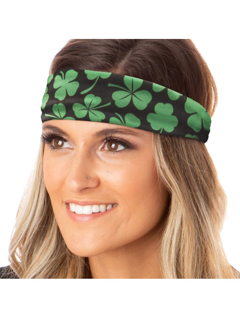 Headbands Irish Green Headband St Patricks Day Accessories Clover Shamrocks Headband Xflex Gift Packs - CU194UDZEEQ $12.92