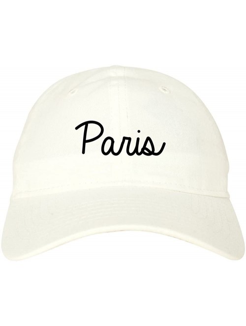 Baseball Caps Paris France Script Chest Dad Hat - White - CI187ZRL3AO $30.48
