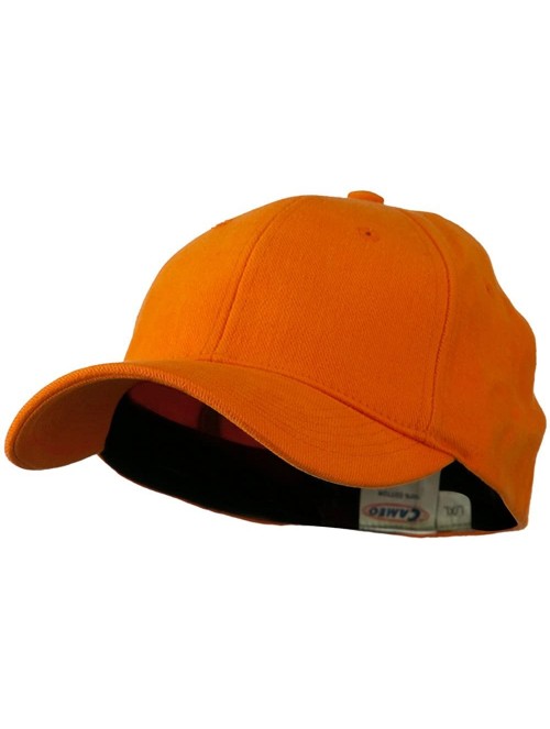 Baseball Caps Stretch Heavy Weight Brushed Cotton Fitted Cap - Orange W37S51C - CM11CJ7DU3X $18.65