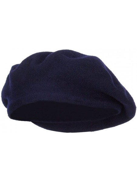 Berets Ladies Wool Beret - Navy - C812LJZ9FLV $28.75