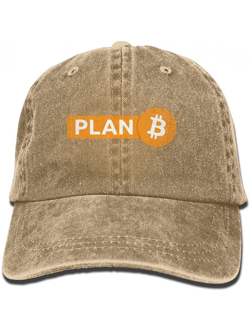 Baseball Caps Men Women Adjustable Denim Jeans Baseball Caps Bitcoin - Plan B Dad Hat - Natural - CI18IDUE29K $13.52