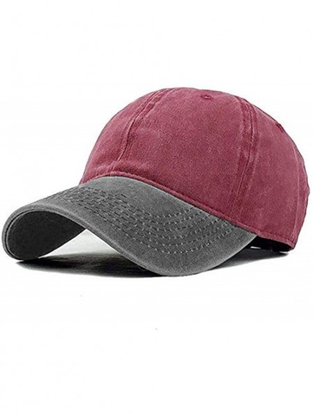 Baseball Caps Men Women Baseball Cap Vintage Cotton Washed Distressed Hats Twill Plain Adjustable Dad-Hat - CB18OKELC3Q $17.38