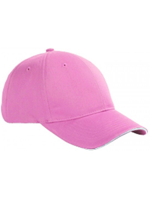 Baseball Caps 6-Panel Twill Sandwich Baseball Cap (BX004) - Pink/White - CW11M9BCX5P $9.98