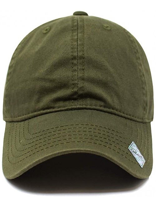 Baseball Caps Baseball Cap Dad Hat for Men and Women Cotton Low Profile Adjustable Polo Curved Brim - Army Green - CK189XGYHU...